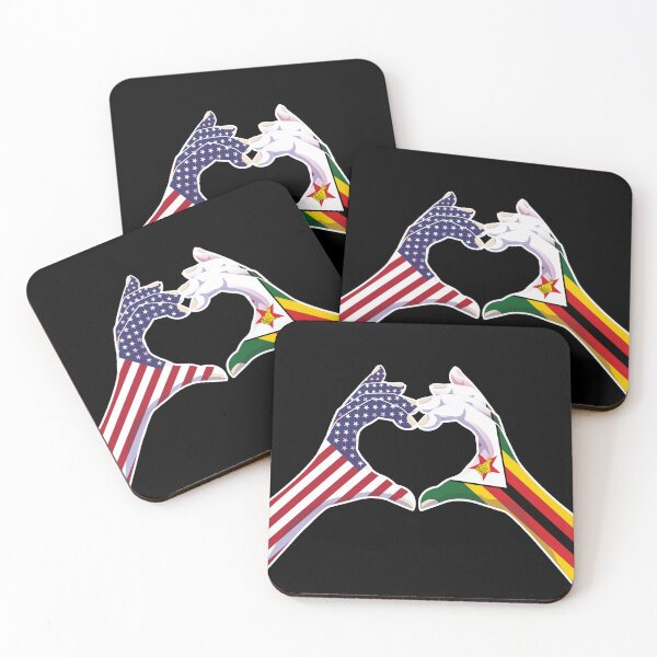 Item preview, Zimbabwe Zimbabwean USA United States American America Love Heart Peace designed and sold by FlagX.