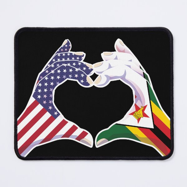 Item preview, Zimbabwe Zimbabwean USA United States American America Love Heart Peace designed and sold by FlagX.