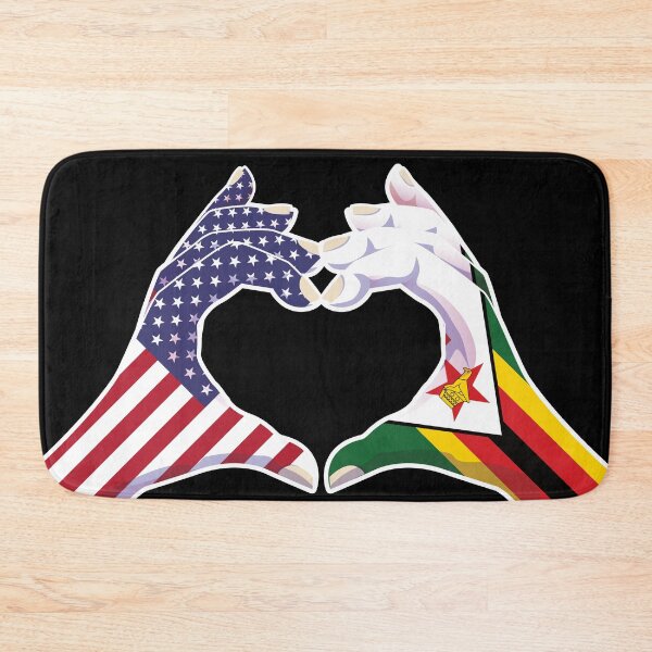 Item preview, Zimbabwe Zimbabwean USA United States American America Love Heart Peace designed and sold by FlagX.