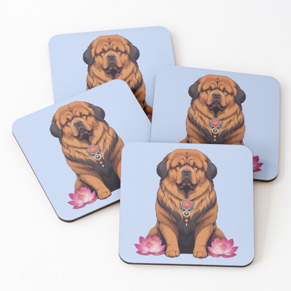 Item preview, Guardian Serenity: The Tibetan Mastiff Amidst Lotus Blossoms. designed and sold by NewtBoo.