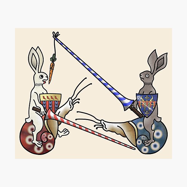 Item preview, Carrot and lance - jousting rabbits designed and sold by MargiKnights.