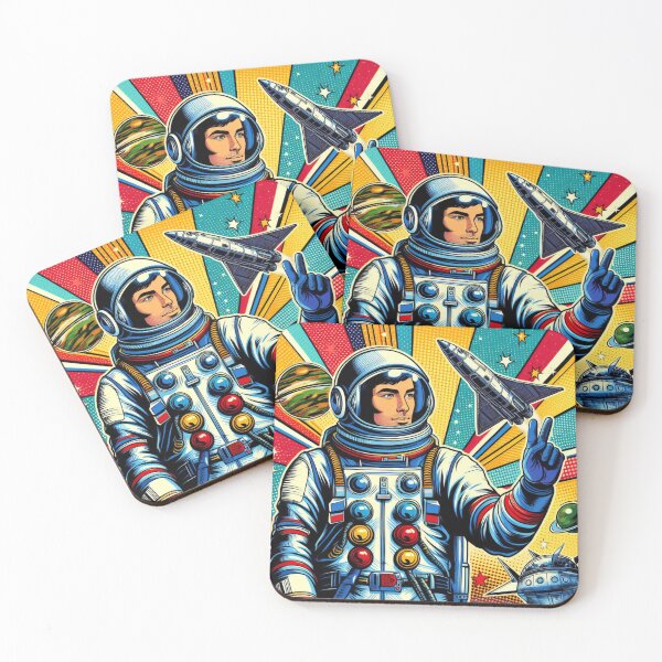 Item preview, Pop Art Cosmic Explorer: Colorful Astronaut Design designed and sold by StickerStudio27.