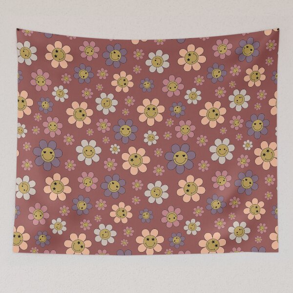 Item preview,  Retro Red Happy Daisy Daze Pattern designed and sold by ClaudiaFlores.