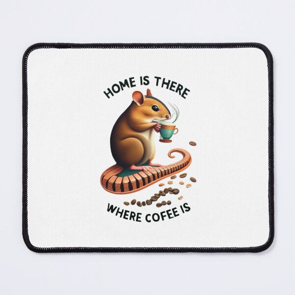 Item preview, home is where the coffee is cute small rodents designed and sold by BlueGoldArt.