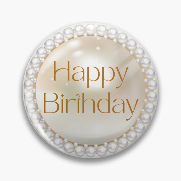 Item preview, happy birthday gold script white pearls designed and sold by mariana83.