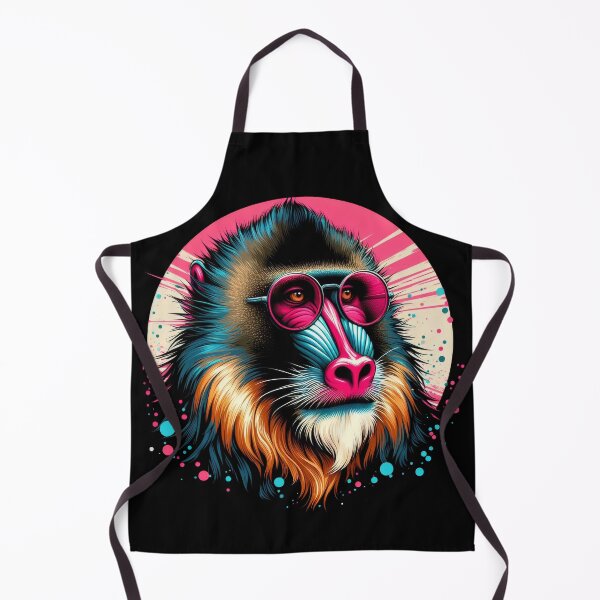 Item preview, mandrill monkey and pink glasses designed and sold by NEUMANN ArtWear Boutique.