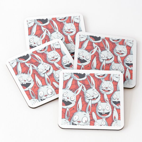 Item preview, Eccentric Cartoon Rabbits on Red designed and sold by PICbyFemke.