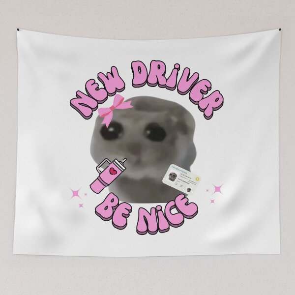 Item preview, New Driver Be Nice Sad Hamster designed and sold by otyliadesign.