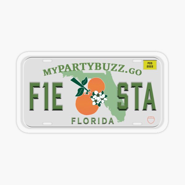 [F1ESTA] FLORIDA LICENSE PLATE Transparent Sticker
