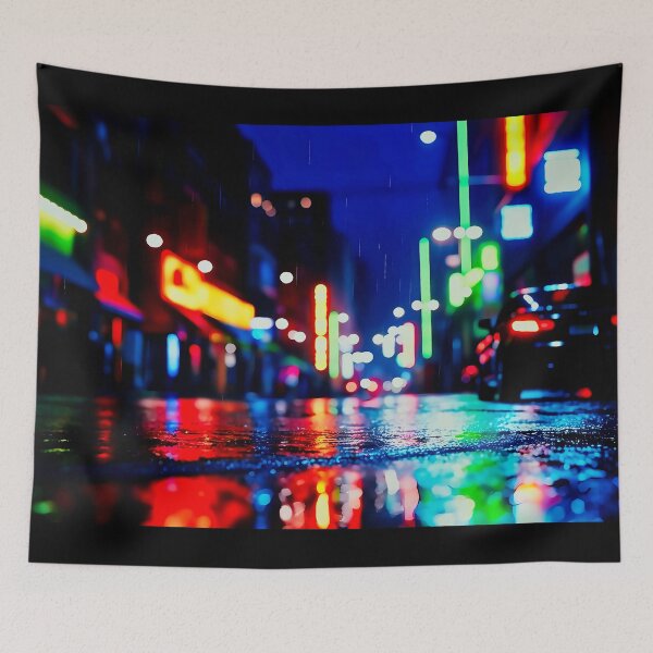 Item preview, Street city night, light bokeh, defocused background, no.3 designed and sold by Gabi.Media.
