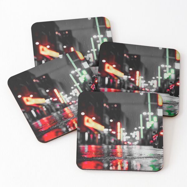 Item preview, Street city night, light bokeh, defocused background, no.3 black designed and sold by Gabi.Media.