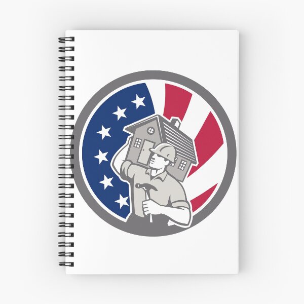 Item preview, American Building Contractor USA Flag Icon designed and sold by patrimonio.