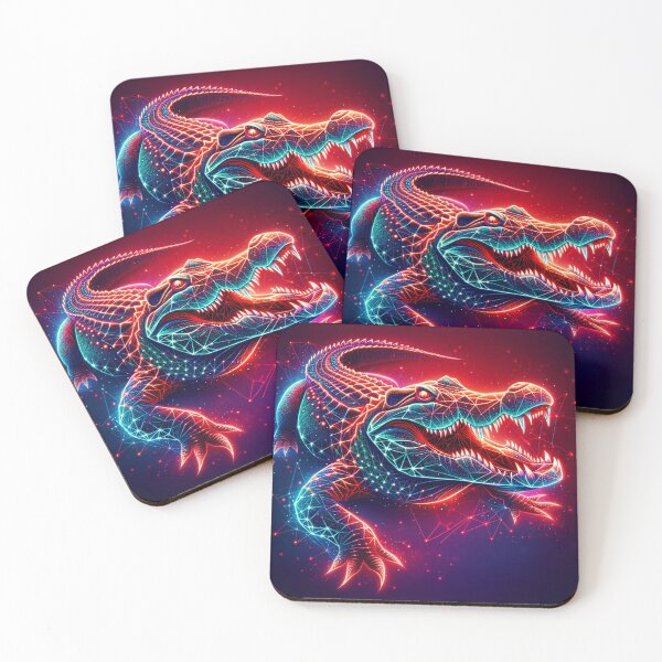 Item preview, Neon Polygonal Crocodile designed and sold by T-NeonSt.