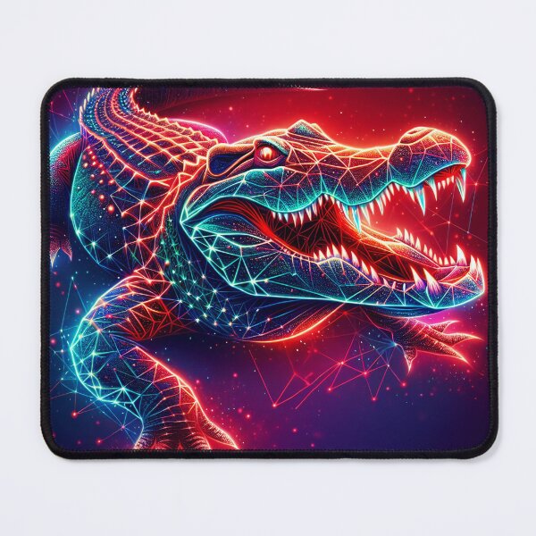 Item preview, Neon Polygonal Crocodile designed and sold by T-NeonSt.