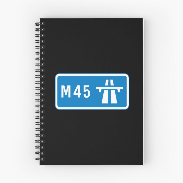 Artikelvorschau, Richtung Northamptonshire und Warwickshire – blaues M45-Autobahnschild entworfen und verkauft von WilliamsonMedia.