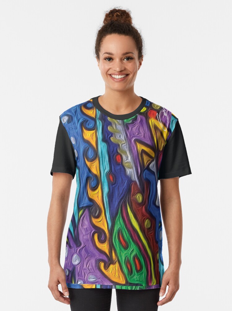 Thumbnail 2 of 5, Graphic T-Shirt, Whimsical sea view hand drawing with colorful flavors. designed and sold by GDRDesign.