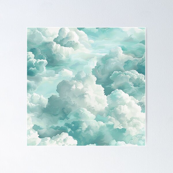 Item preview, Cyan Clouds, Seamless Pattern designed and sold by patternicco.
