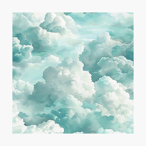 Item preview, Cyan Clouds, Seamless Pattern designed and sold by patternicco.