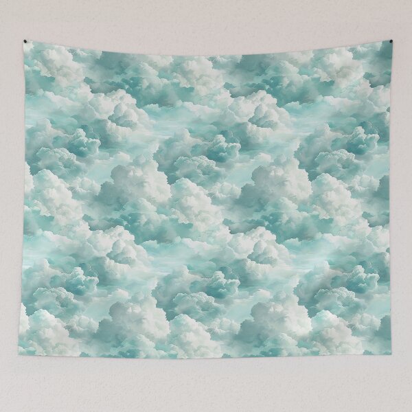 Item preview, Cyan Clouds, Seamless Pattern designed and sold by patternicco.