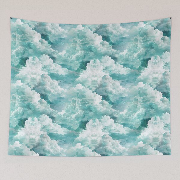 Item preview, Cyan Clouds, Seamless Pattern designed and sold by patternicco.