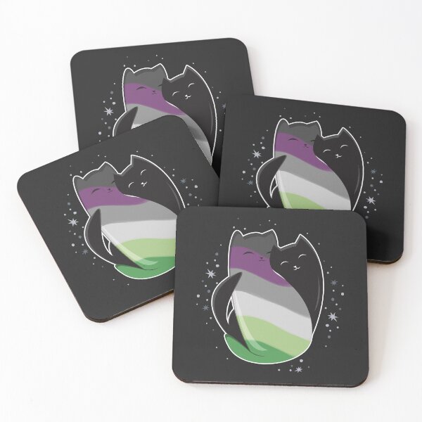 Item preview, Aroace Cat LGBT Asexual Aromantic Pride Flag designed and sold by Clara Hollins.