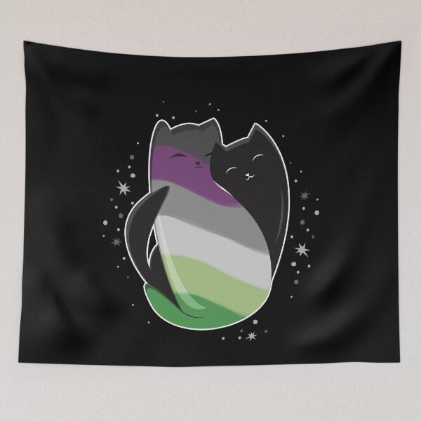 Item preview, Aroace Cat LGBT Asexual Aromantic Pride Flag designed and sold by Clara Hollins.