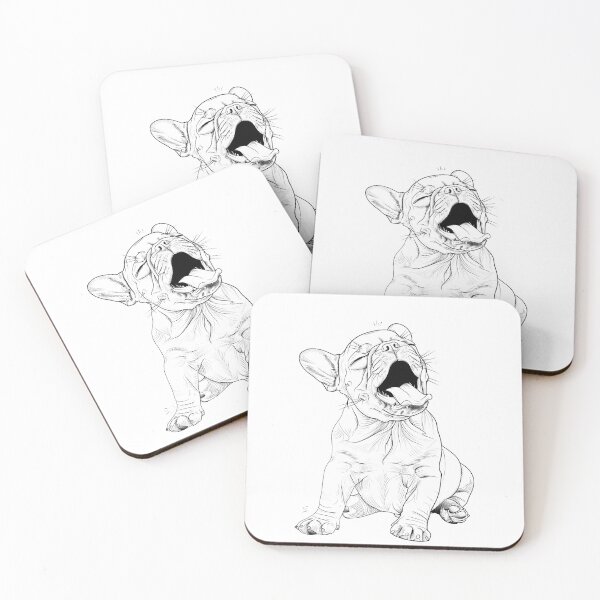 Item preview, Frenchie Puppy Yawning, Simply Line Drawing designed and sold by CHC-Design.