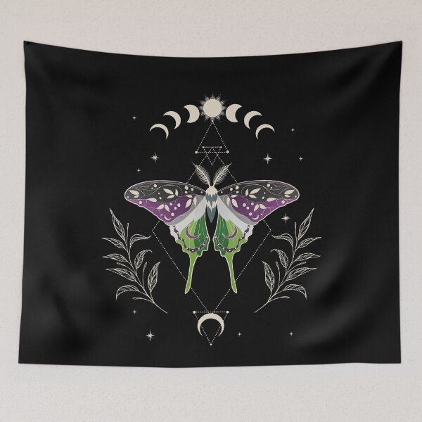 Item preview, Aroace Luna Moth LGBT Asexual Aromantic Pride Flag designed and sold by Clara Hollins.