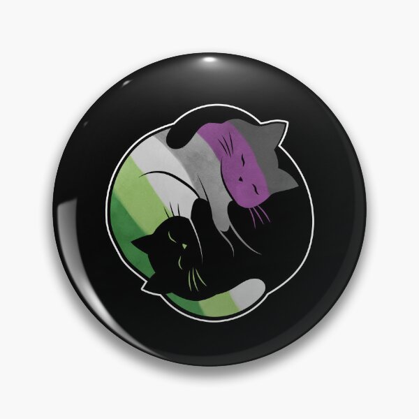 Item preview, Aroace Yin Yang Cat LGBT Asexual Aromantic Pride Flag designed and sold by Clara Hollins.