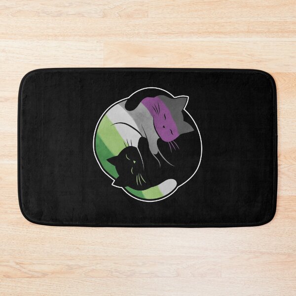 Item preview, Aroace Yin Yang Cat LGBT Asexual Aromantic Pride Flag designed and sold by Clara Hollins.