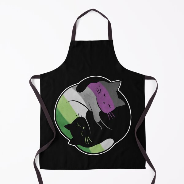 Item preview, Aroace Yin Yang Cat LGBT Asexual Aromantic Pride Flag designed and sold by Clara Hollins.