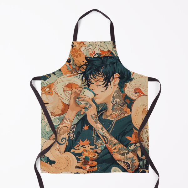 Item preview, Tattooed Boy and Whimsical Dogs: Coffee Pop Art Print designed and sold by 33wolvesdesigns.