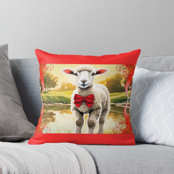 Item preview, Lamb With Red Bow designed and sold by RivehArt.