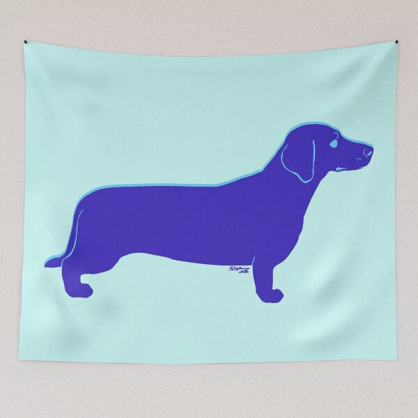 Item preview, Blue Dachschund Silhouette designed and sold by Shaza Creative.