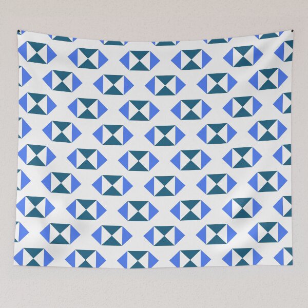 Item preview, Blue-Green & Blue Triangle Polygon Symbols Supreme Templates White designed and sold by Alchemy-A-La-G.