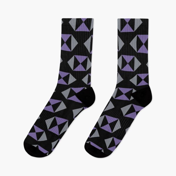 Item preview, Grey & Purple Triangle Polygon Symbols Supreme Templates Black designed and sold by Alchemy-A-La-G.