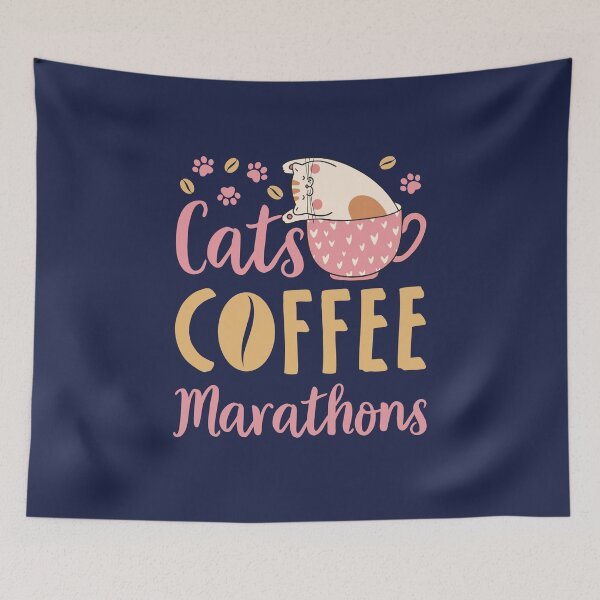 Item preview, Cats Coffee Marathons Marathon Runner designed and sold by jaygo.
