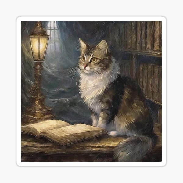 Item preview, Librarian Cat - Dark Academia designed and sold by EdCreates.