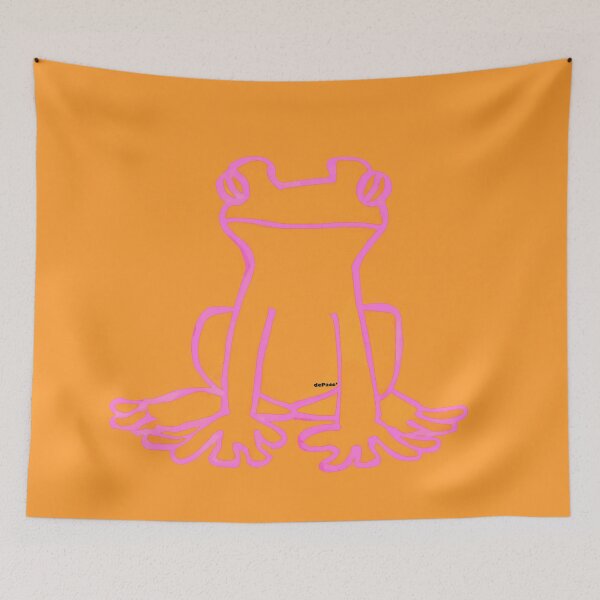 Item preview, Deep Saffron Colored frog in the style of Folk Art - dePace' designed and sold by mrpropcake.