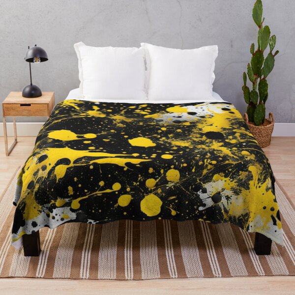 Item preview, Abstract Black and Yellow Paint Splatter  designed and sold by calibrit.