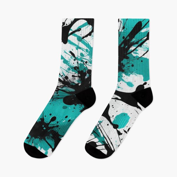 Item preview, Abstract Black and Turquoise Paint Splatter  designed and sold by calibrit.