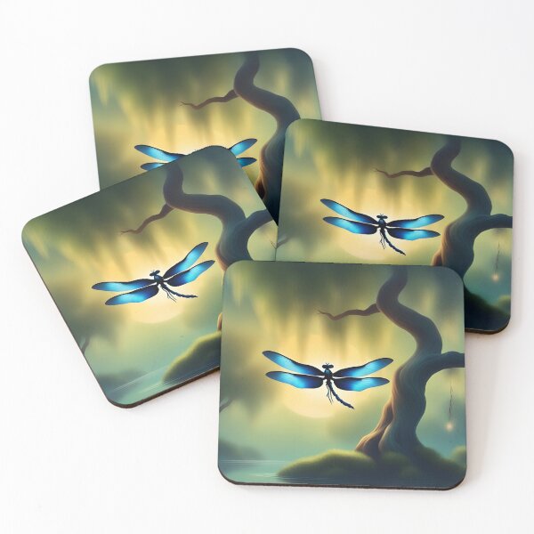 Item preview, Dragonfly in swamp at dusk designed and sold by seahorse crossing.