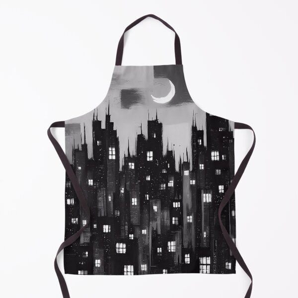 Item preview, Romantic City Night Lights Skyscraper Moon Dreamy Illustration  designed and sold by WatermelonPink.