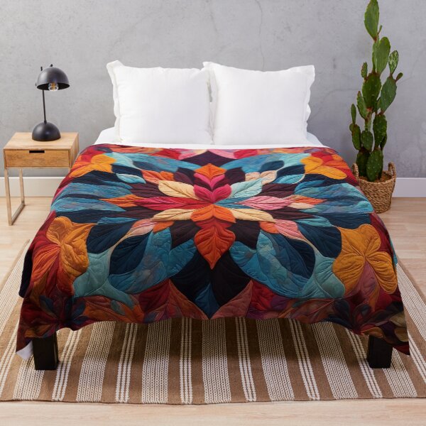 Item preview, Autumn Symphony: A Vivid Mosaic of Floral Quilt Patterns designed and sold by ArtComixHaven.