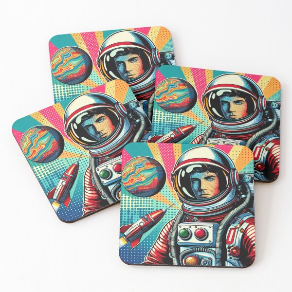 Item preview, Cosmic Pop Art Odyssey: Astronaut in Space designed and sold by StickerStudio27.