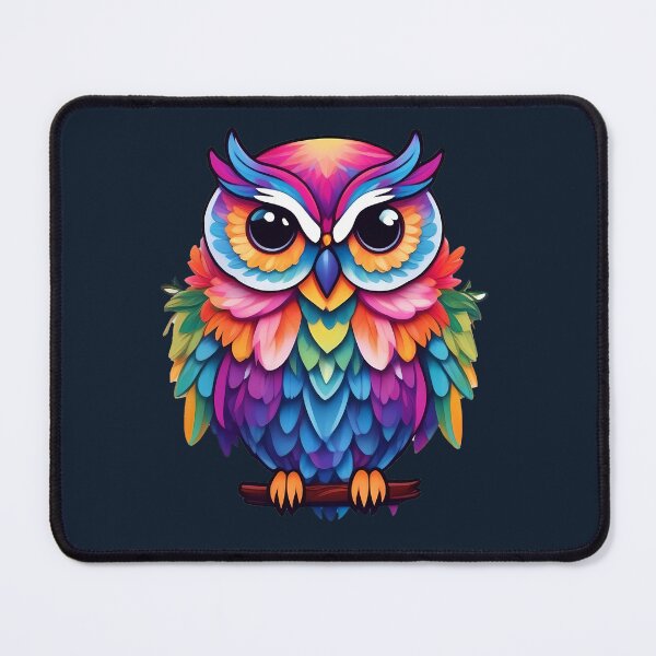 Item preview, rainbow majestic owl on a branch designed and sold by Cosmicreations1.
