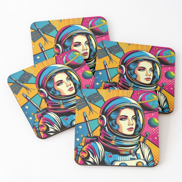 Item preview, Stellar Odyssey: Pop Art Astronaut with Spaceship designed and sold by StickerStudio27.