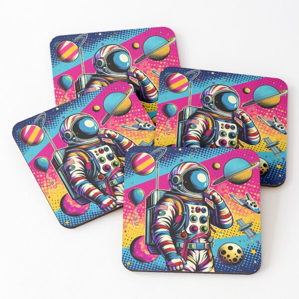 Item preview, Cosmic Pop Art Explorer: Astronaut Amidst the Universe designed and sold by StickerStudio27.
