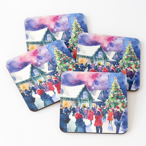 Item preview, snowy christmas town  designed and sold by soulfulpalette.