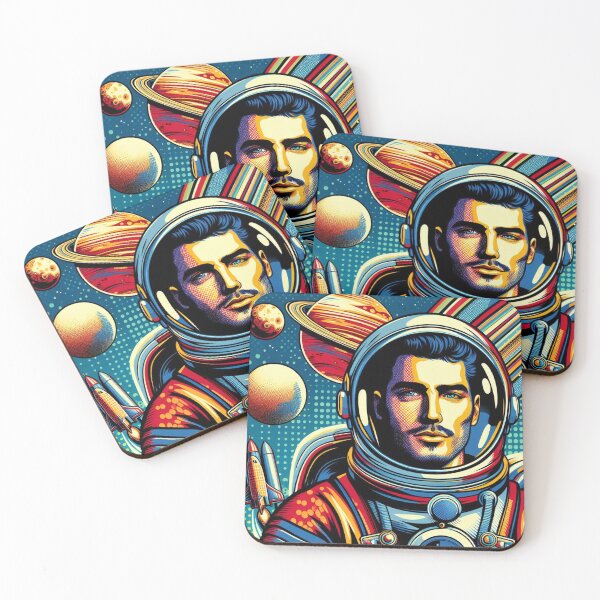 Item preview, Galactic Odyssey: Pop Art Astronaut with Spaceship designed and sold by StickerStudio27.